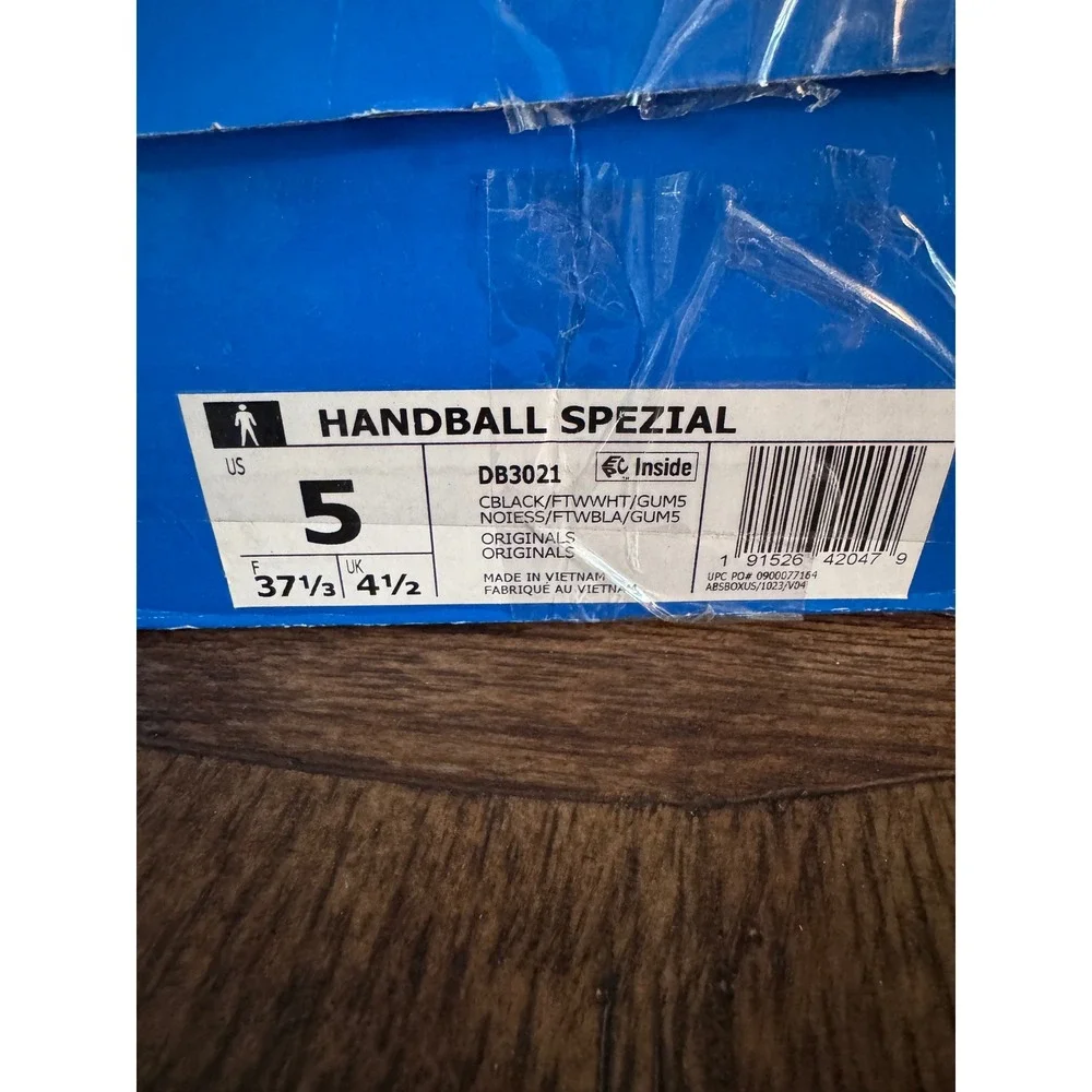 Adidas Handball Spezial Core Black White Gum DB3021 Mens Size 5 Womens 6.5